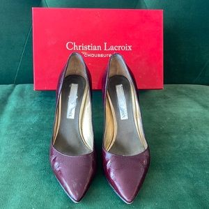 Christian Lacroix Burgundy Patent Heels